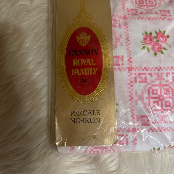 Vintage Cannon Royal Family Queen sheet set New Pink and white floral print - Picture 5 of 14